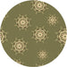 Square Patterned Brass Green Rug, pat748brn