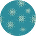 Square Machine Washable Transitional Dark Cyan Green Rug in a Living Room, wshpat748lblu