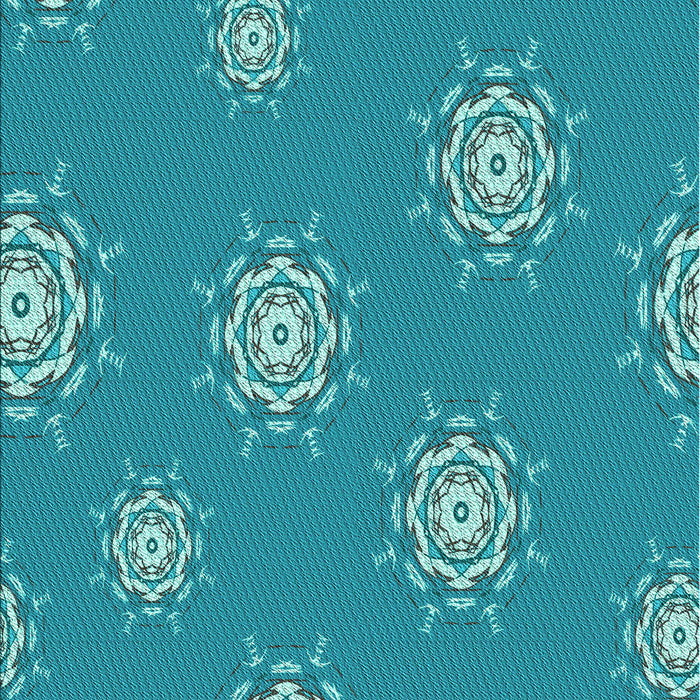 Patterned Dark Cyan Green Rug, pat748lblu