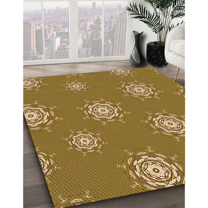 Machine Washable Transitional Dark Bronze Brown Rug in a Family Room, wshpat748org