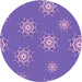 Square Machine Washable Transitional Purple Mimosa Purple Rug in a Living Room, wshpat748pur