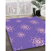 Patterned Purple Mimosa Purple Rug in Family Room, pat748pur