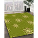 Machine Washable Transitional Green Rug in a Family Room, wshpat748yw