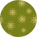 Square Patterned Green Rug, pat748yw