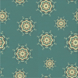 Square Patterned Deep-Sea Green Novelty Rug, pat748