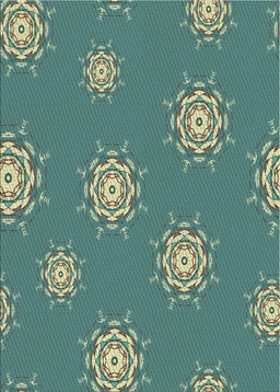 Patterned Deep-Sea Green Novelty Rug, pat748