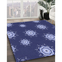 Patterned Lapis Blue Rug, pat749blu