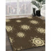 Machine Washable Transitional Night Red Rug in a Family Room, wshpat749brn