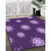 Patterned Purple Rug in Family Room, pat749pur