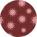 Square Machine Washable Transitional Cranberry Red Rug in a Living Room, wshpat749rd