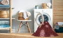 Machine Washable Transitional Cranberry Red Rug in a Washing Machine, wshpat749rd