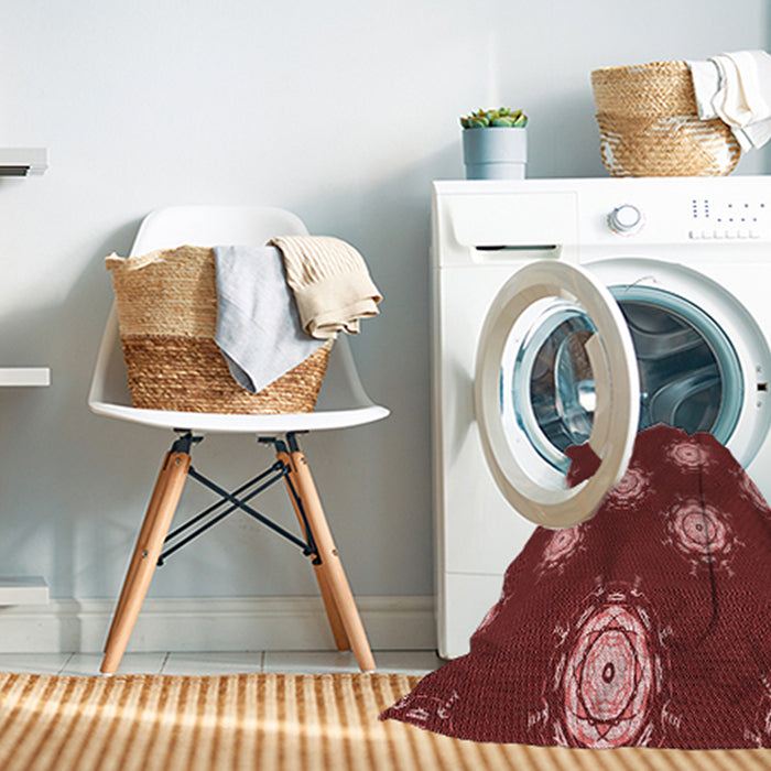 Machine Washable Transitional Cranberry Red Rug in a Washing Machine, wshpat749rd