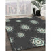 Patterned Mid Gray Novelty Rug in Family Room, pat749