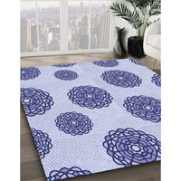 Patterned Blue Rug, pat750blu