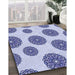 Patterned Blue Rug in Family Room, pat750blu