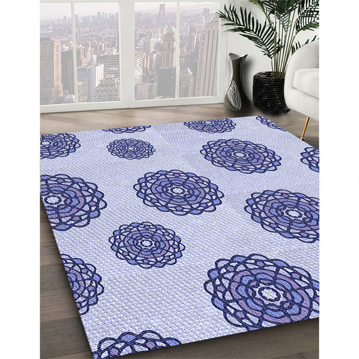 Machine Washable Transitional Blue Rug in a Family Room, wshpat750blu