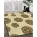 Patterned Brown Gold Rug in Family Room, pat750brn