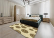 Patterned Brown Gold Rug in a Bedroom, pat750brn