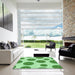 Machine Washable Transitional Dark Lime Green Rug in a Kitchen, wshpat750grn