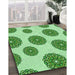 Patterned Dark Lime Green Rug in Family Room, pat750grn