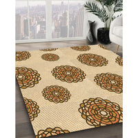 Patterned Brown Gold Rug, pat750org