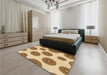 Patterned Brown Gold Rug in a Bedroom, pat750org