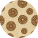 Square Patterned Brown Gold Rug, pat750org