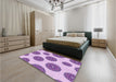 Patterned Blossom Pink Rug in a Bedroom, pat750pur