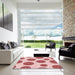 Square Patterned Red Rug in a Living Room, pat750rd