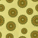 Round Patterned Dark Yellow Green Rug, pat750yw