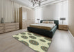 Patterned Khaki Gold Novelty Rug in a Bedroom, pat750