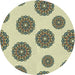 Sideview of Patterned Khaki Gold Novelty Rug, pat750