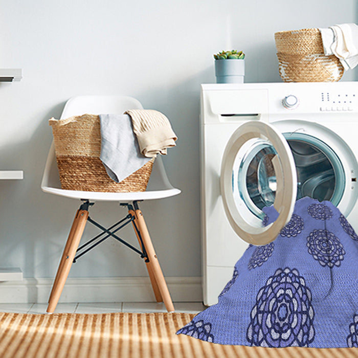 Machine Washable Transitional Denim Blue Rug in a Washing Machine, wshpat751blu