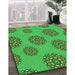 Patterned Neon Green Rug in Family Room, pat751grn