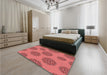 Patterned Red Rug in a Bedroom, pat751rd