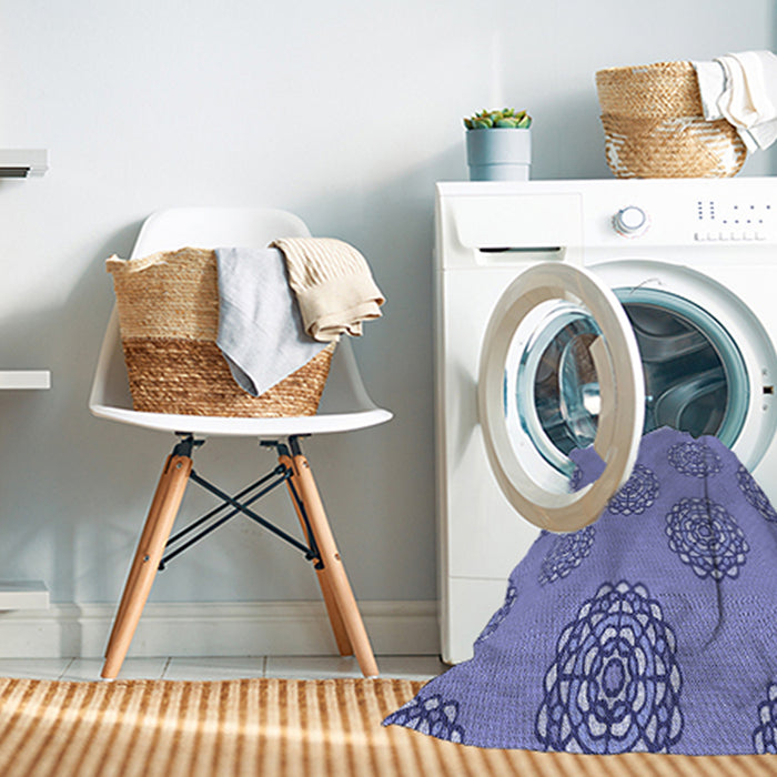Machine Washable Transitional Slate Blue Rug in a Washing Machine, wshpat752blu