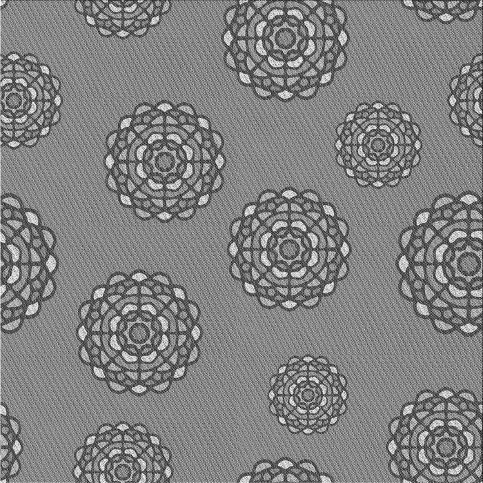 Round Patterned Carbon Gray Rug, pat752gry
