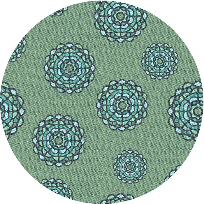 Square Patterned Deep-Sea Green Rug, pat752lblu