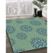 Machine Washable Transitional Deep-Sea Green Rug in a Family Room, wshpat752lblu