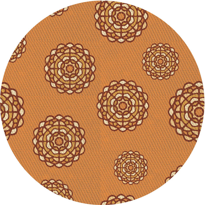 Square Patterned Orange Rug, pat752org