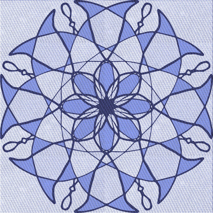 Round Machine Washable Transitional Blue Rug, wshpat753blu