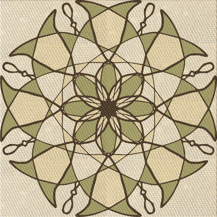 Round Patterned Golden Blonde Gold Rug, pat753brn