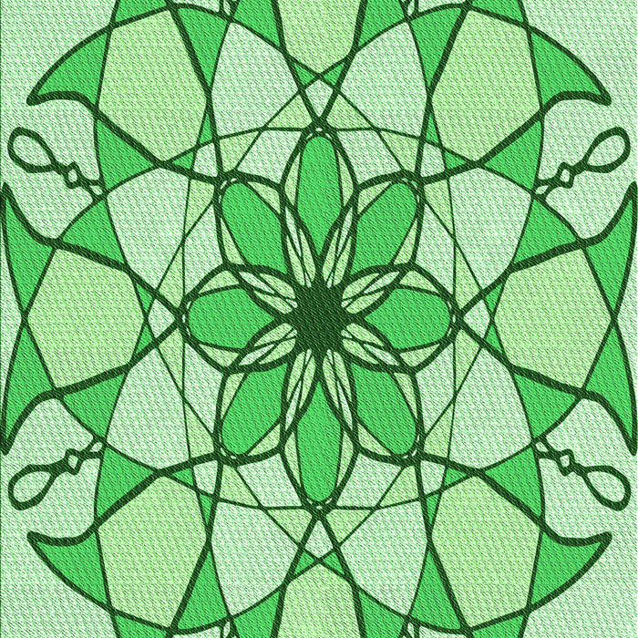 Machine Washable Transitional Jade Green Rug, wshpat753grn