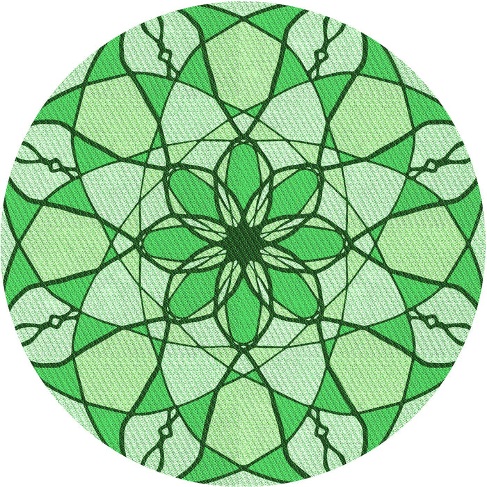 Square Machine Washable Transitional Jade Green Rug in a Living Room, wshpat753grn