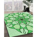 Patterned Jade Green Rug in Family Room, pat753grn