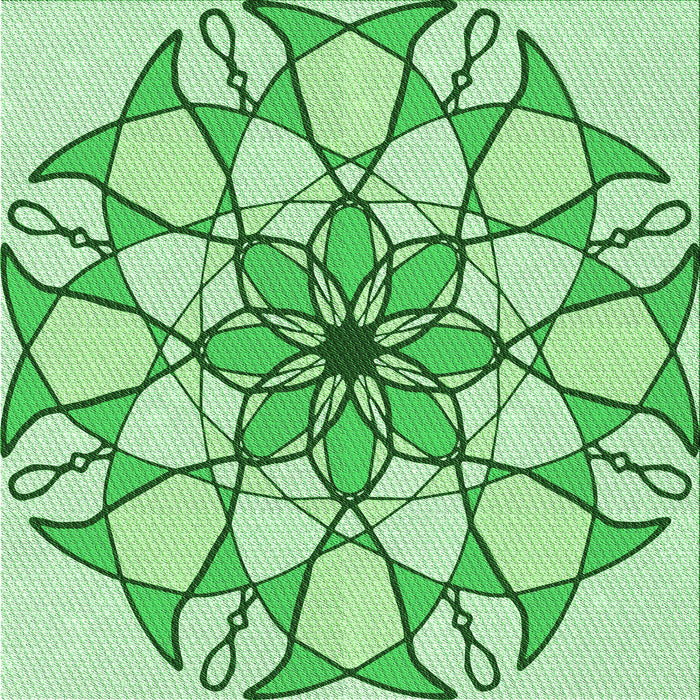 Round Patterned Jade Green Rug, pat753grn