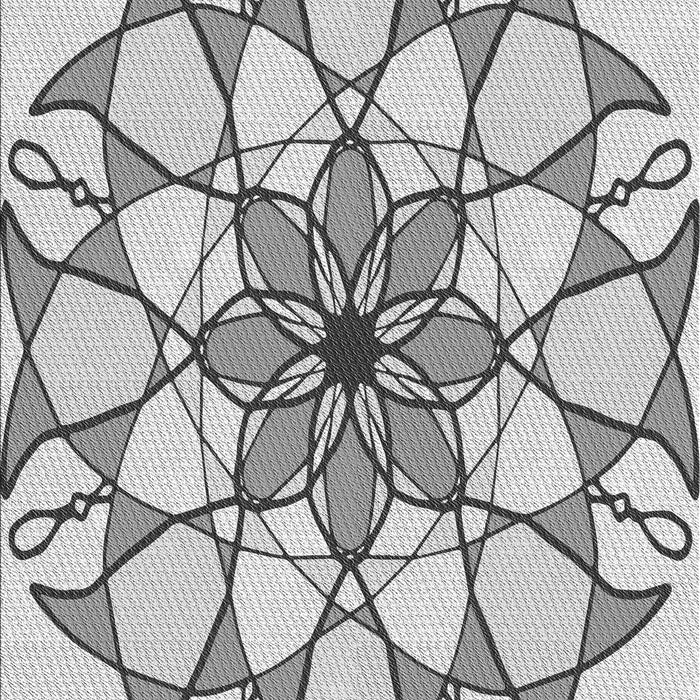 Patterned Platinum Gray Rug, pat753gry