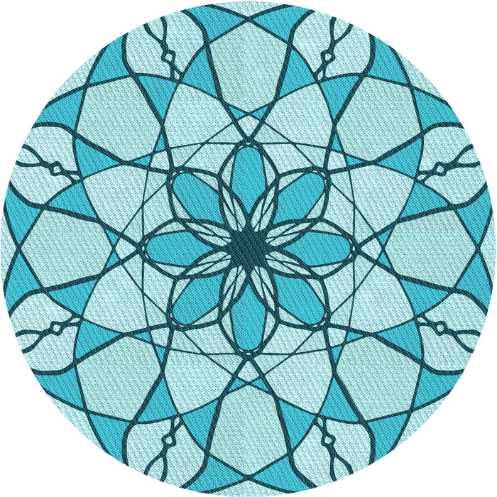 Square Patterned Blue Rug, pat753lblu