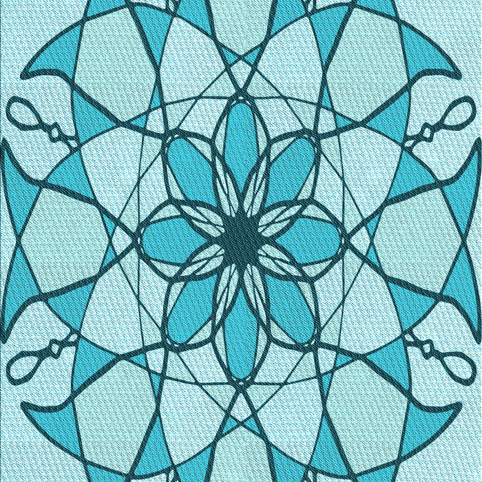 Machine Washable Transitional Blue Rug, wshpat753lblu