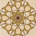 Round Patterned Khaki Gold Rug, pat753org